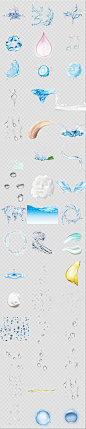 透明漩涡水元素水泡水花海报素材背景PNG