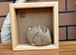 原创手绘石头 盒装  大兔子