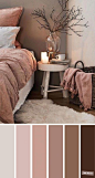 卧室的淡紫色和棕色配色方案-卧室的土色调颜色#apartmentBedroom