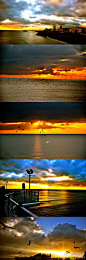 【英国 布莱顿海景】夕阳之下，浪漫暧昧。落日的余辉印染着湖面的色彩，心动，情动。