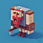 Voxel Viking, Wioletta Szpiczakowska : Voxel Viking character for a game