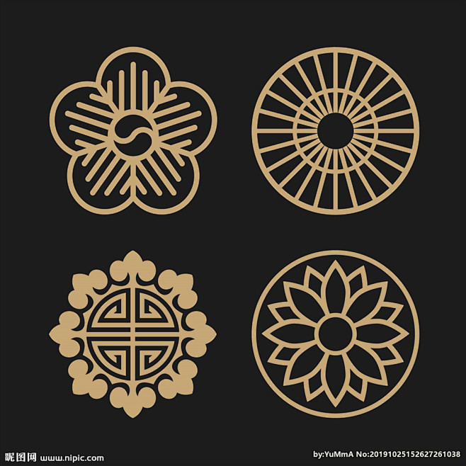 黑色 金色 矢量 AI  图