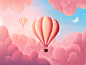 Sunset in the clouds sun glare sun rays moon pink clouds sky pink air balloon balloon sunset clouds