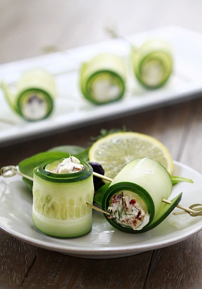 cucumber feta rolls.