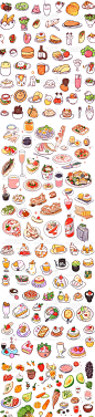 Q版卡通食物图标素材 可爱手账图案UI设计 经营类游戏元素资源-淘宝网