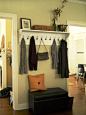 diy entry shelf with hooks: tutorial! @Charlotte (Living Well on the Cheap): 