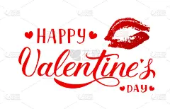 情人节快乐用红唇亲亲孤立白色。唇印。矢量模板为情人节贺卡，派对邀请，传单，横幅等。