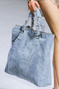 Blue suede bag
