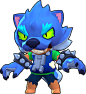 Leon : Leon shoots a quick salvo of blades at his target. His Super trick is a smoke bomb that makes him invisible for a little while! Leon is a Legendary Brawler who has moderate health and a high damage output at close range. He attacks by flicking out 