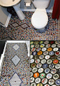 Dude Craft: Beer Cap Bathroom Floor--Great idea for a bathroom off of a rec room that has the billards, ping-pong & poker table...and, of course the bar.