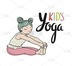 孩子瑜伽的标志。对儿童体操。