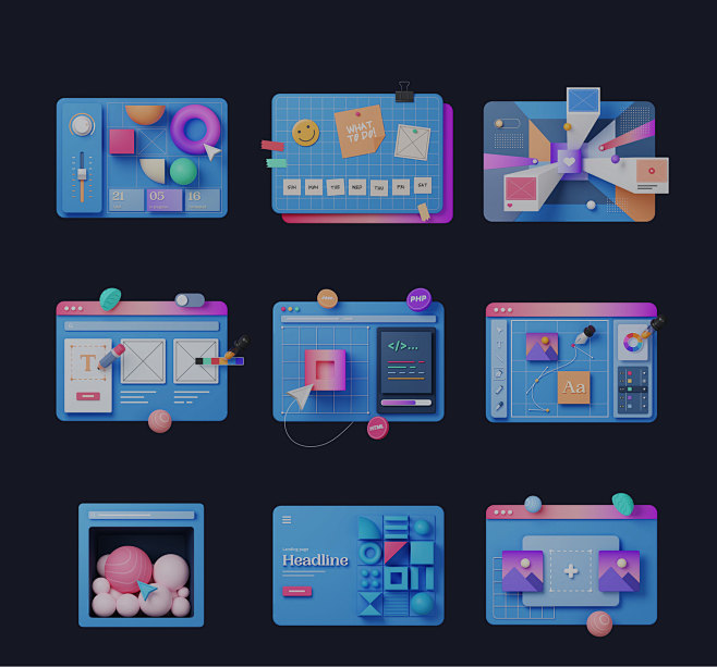 3D Screen Illustrati...