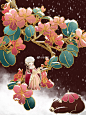 #廿四节气 主题#国潮 #Q版#插画#大雪#紫荆花 8/24没想到这次插画打卡还能休假，这种自由打卡时间太考验人了，好不容易喘口气，再画就累人，不画又磨人，呵呵，没想到我还是挺自律！为自己鼓掌！