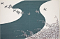 Plovers Flying Across a River above Snow-Laden Reeds (Fuyu no Kawa),... | The Art Institute of Chicago