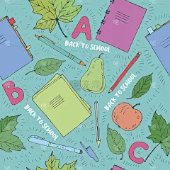 手绘学校符号