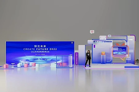 现代 活动 美陈 DP点 展会 展台 科技 打卡点 合影墙 LOGO墙 品牌墙 休息区-花瓣网