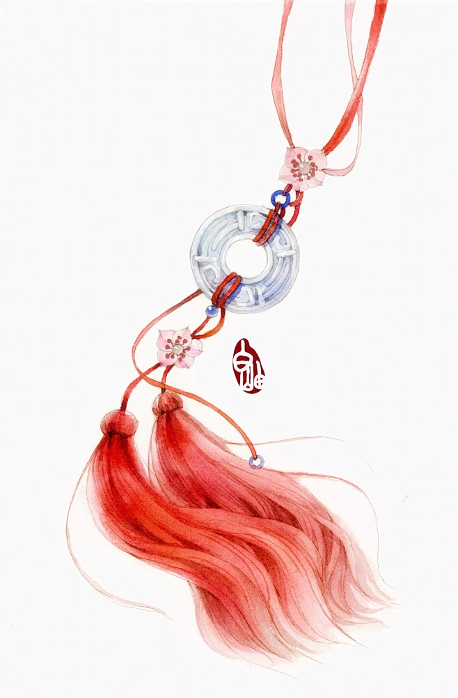〔 古风水彩素材 〕 作者' 白岫
