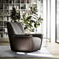 DIALOGO  - Contemporary armchair / fabric / leather / commercial by PIANCA | ArchiExpo : Soft and inviting, Dialogo begs you to sink into its ample embrace. Like a safe nest, shielding you from the hectic pace of daily life, it offers a spacious, comforta