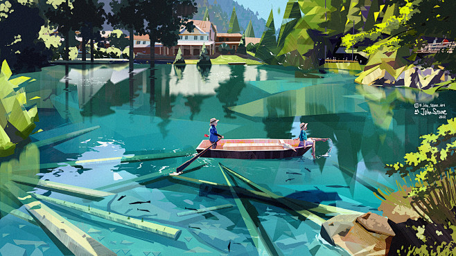 {插画系列}卡通场景03