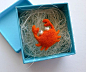 Little Crab Needle Felted Brooch