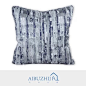 现代简约新中式样板房家居软装靠包抱枕灰蓝色银色肌理方枕