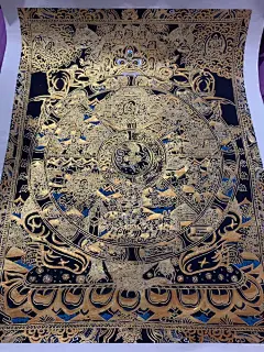 六道轮回描金唐卡 纯棉画布手绘填色 DIY静心涂色画【涂色世界】-淘宝网