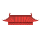 中国风古风古典屋檐木头房顶透明免抠PNG图案 PS设计素材元素 (75)