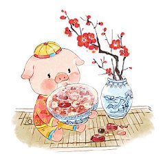 水墨腊八粥插画