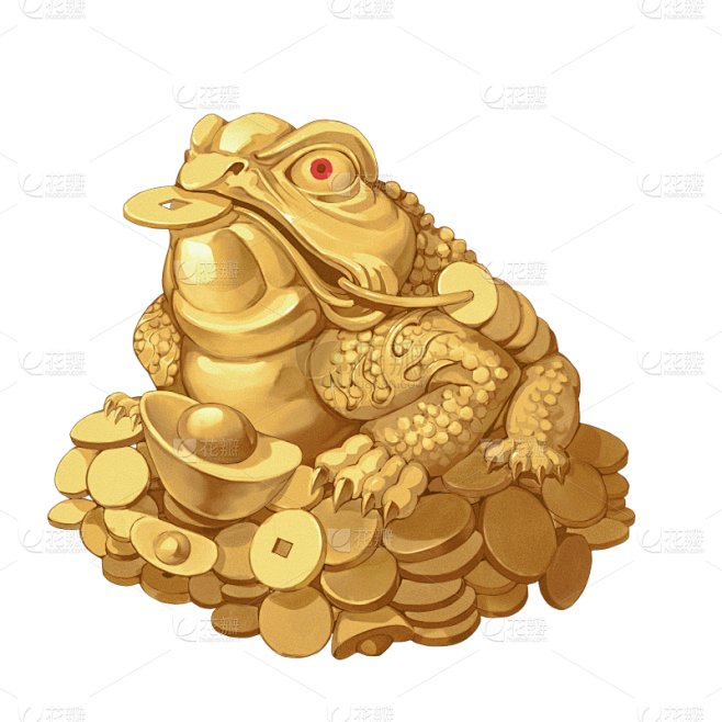 中国风-金色国潮动物元素-三足金蟾