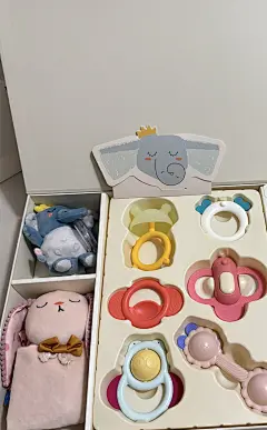 babycare新生婴儿安抚摇铃礼盒见面礼物宝宝出生玩具送礼高档满月-tmall.com天猫