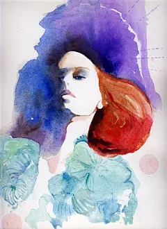 凯特・帕尔-时尚水彩画女性人像插画---酷图编号1043582