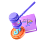 Auction Law Book 3D Icon