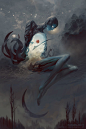 Netzah, Peter Mohrbacher : www.patreon.com/angelarium

----

Netzah is brilliant and withstanding. Netzah is trial and the exaltation of endurance.

Beneath this stone, I am Glory. Tension and suffering pushing me down and burying my face in the muck.

Bu