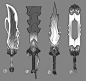 Dauntless - Swords Development, Avery Coleman : The Dauntless team let me make a bazilion and three big two handed swords for their team. Here's a bunch and some of the work in progress iterations! It was unique because  these were very fast and they expl