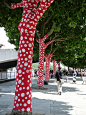 Red polka dot trees