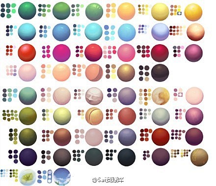 #绘画配色#一组比较舒服的配色方案，上色...