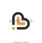 letter lb simple geometric linear design logo vector