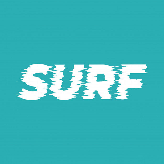 Surf lettering word....