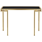Vintage Black Glass Top Brass Console Table by Pierre Vandel 1