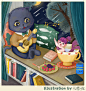 养鱼的猫（修改版）_紫の晗__插画师作品_涂鸦王国gracg.com
