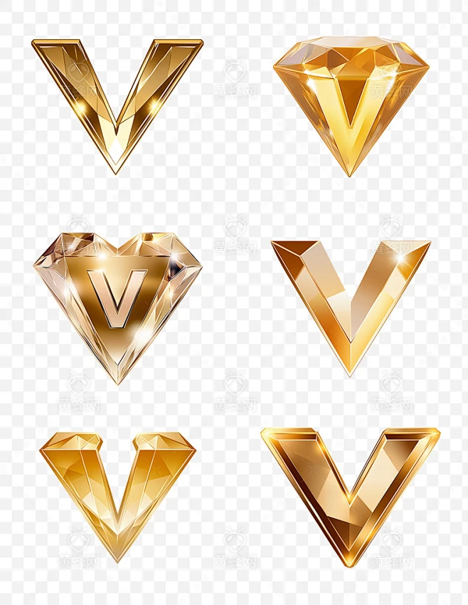 VIP钻石图标,VIP金色图标,VIP会员,PNG,免扣素材,-花瓣网