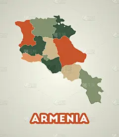 亚美尼亚海报的复古风格。