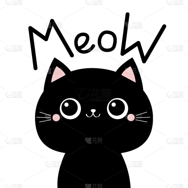 可爱的,贺卡,卡通,乐趣,文字,猫,可爱,性格,黑色,小猫