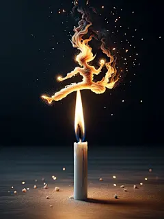 烟火魅影，舞者灵动！9 幅蜡烛火焰艺术插画壁纸！