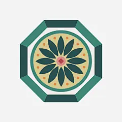 彩色拼接的万花筒_新图网 https://ixintu.com 绿色 花朵 黄色 白色 墨绿色 圆点 波点 形状 图案 美丽