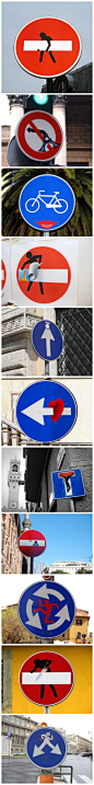 不再单调的交通标志（by：Clet Abraham ）