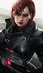General 1400x2373 warrior futuristic gun Mass Effect girls with guns science fiction video games Commander Shepard Jane Shepard N7