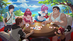 可可小白喵采集到棋牌写实人物