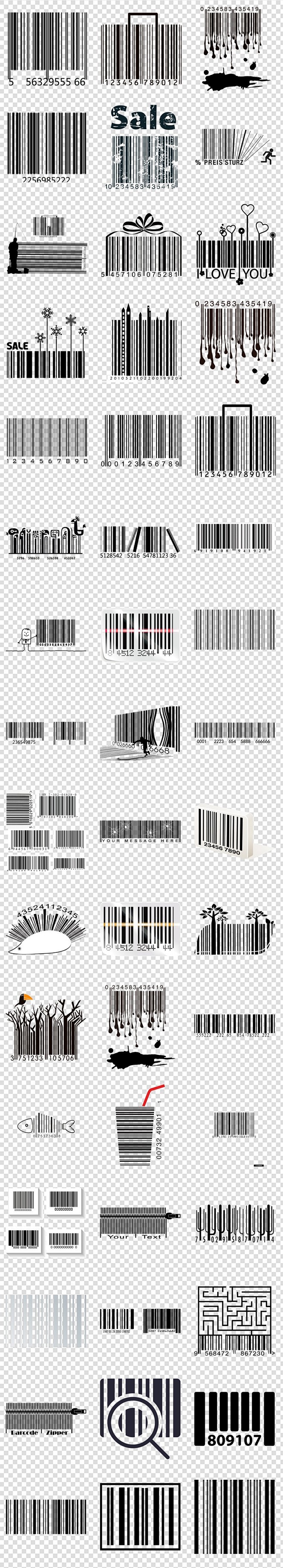 商品扫描黑白条形码免扣PNG