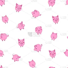 可爱的,小的,粉色,四方连续纹样,卡通,食品,壁纸,哺乳纲,猪,问候